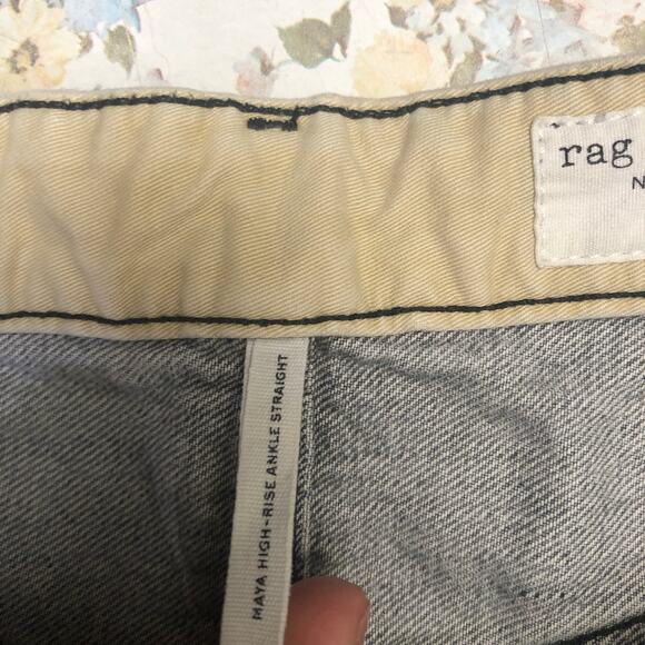 Rag & Bone Light Gray Button Fly Denim Jean High Rise Cut Off Shorts Size 26 - Picture 6 of 8